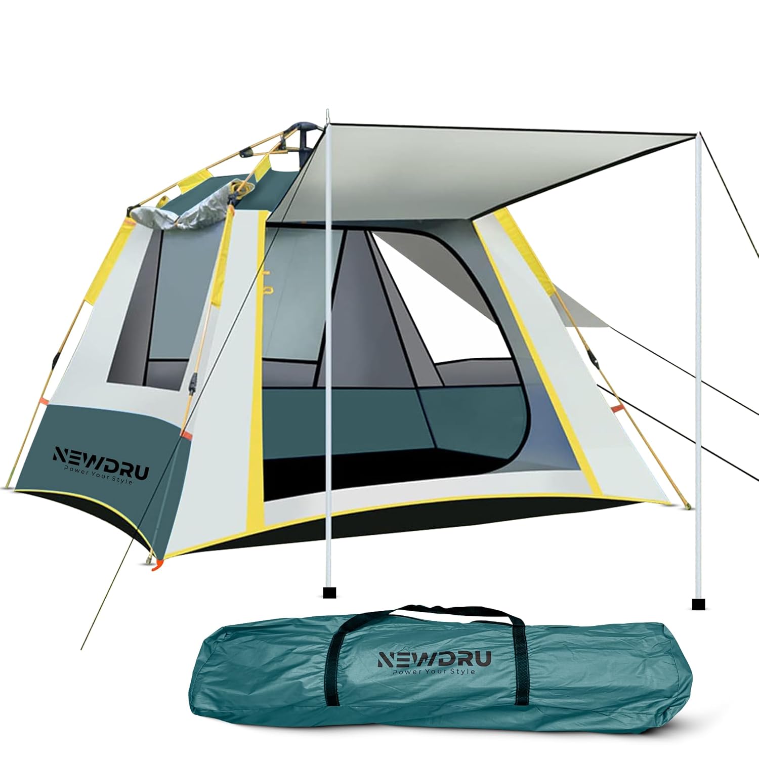 waterproof camping tent CampGuard Pro – Waterproof Camping Tent for 4-Person that Installs Und – NEWDRU