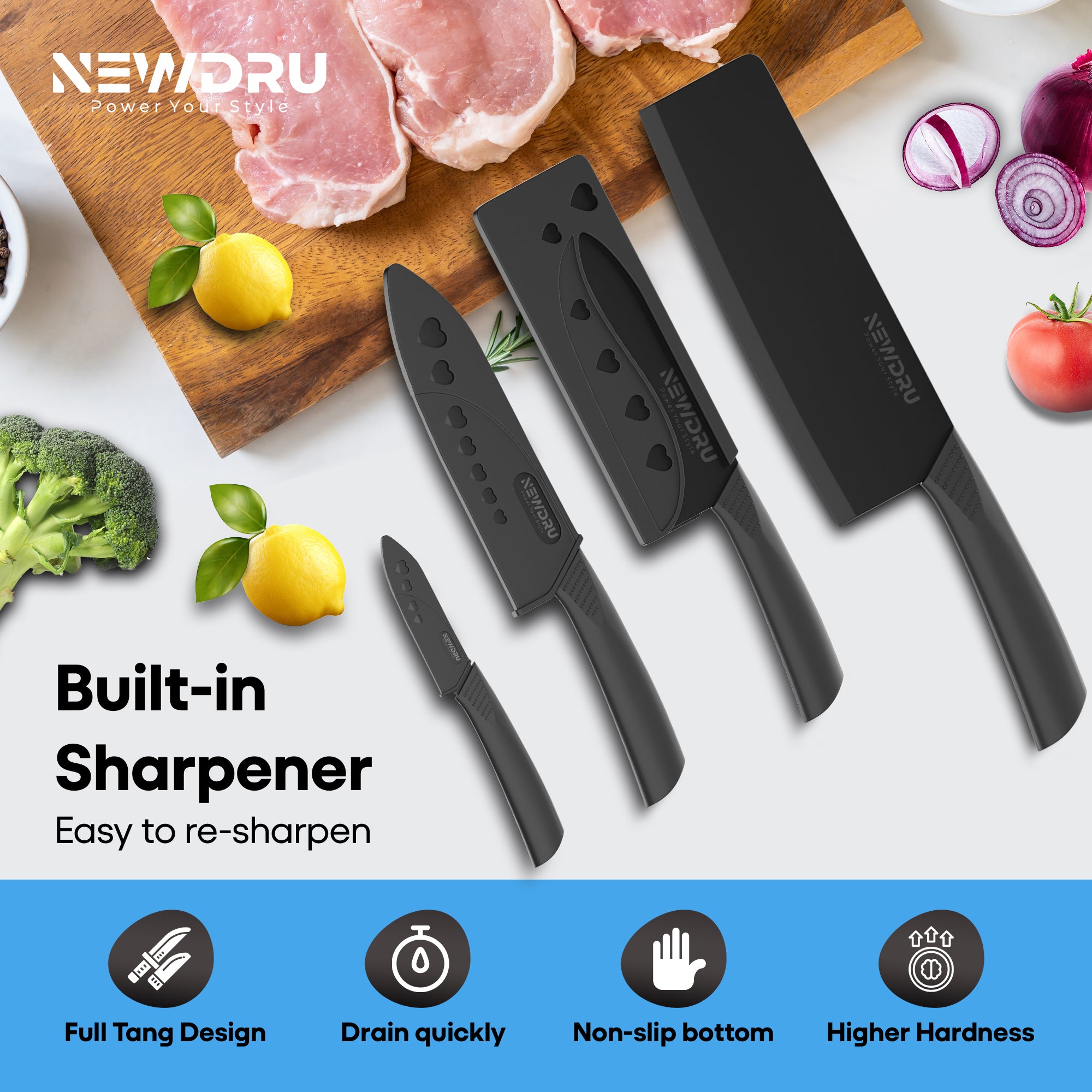 SwiftEdge – 3-in-1 Stainless Steel Knife Set