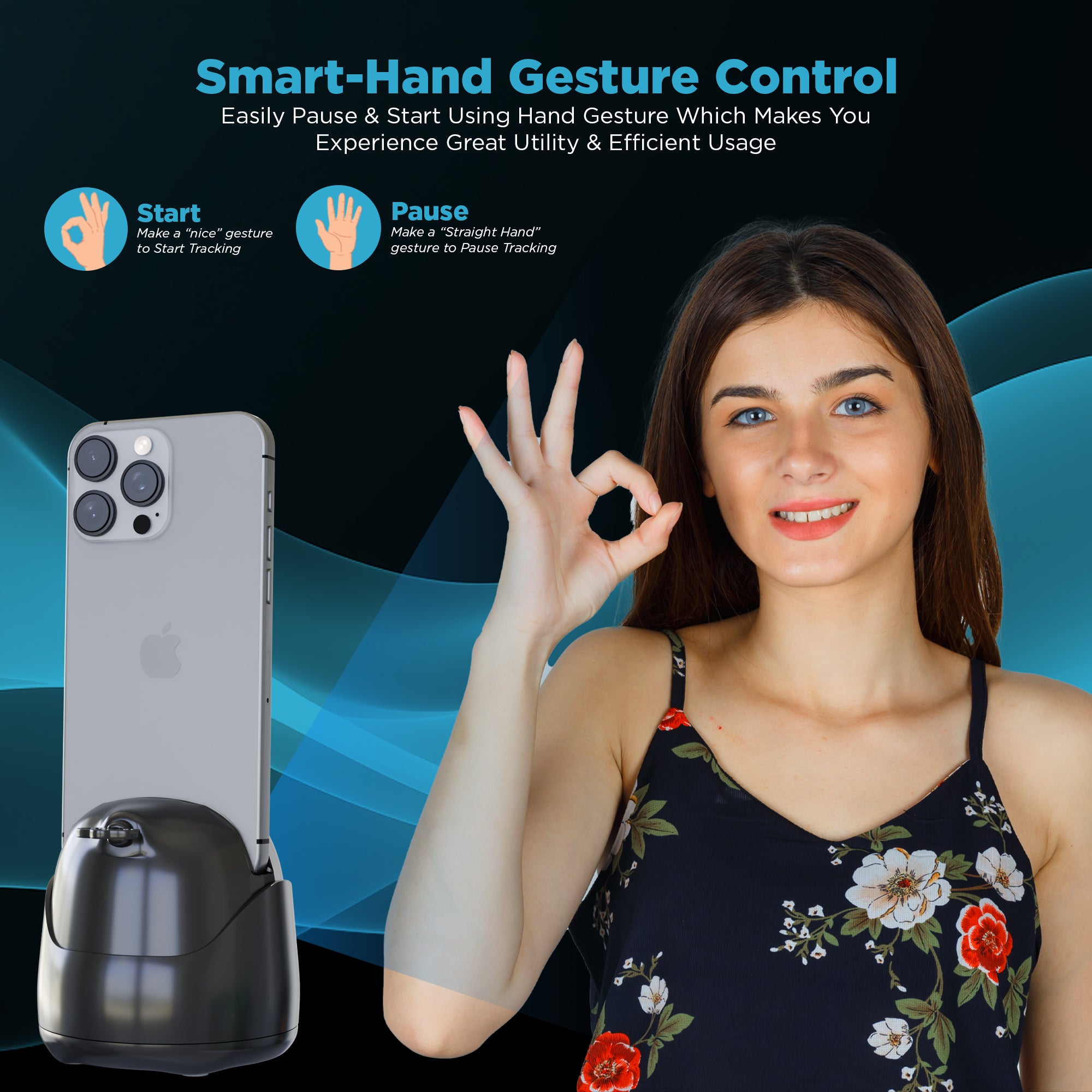 NEWDRU AI Auto Face Tracking Tripod Gimbal