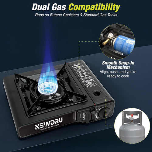 FlameGuard Pro – Portable Butane Camping Stove (Single Burner)