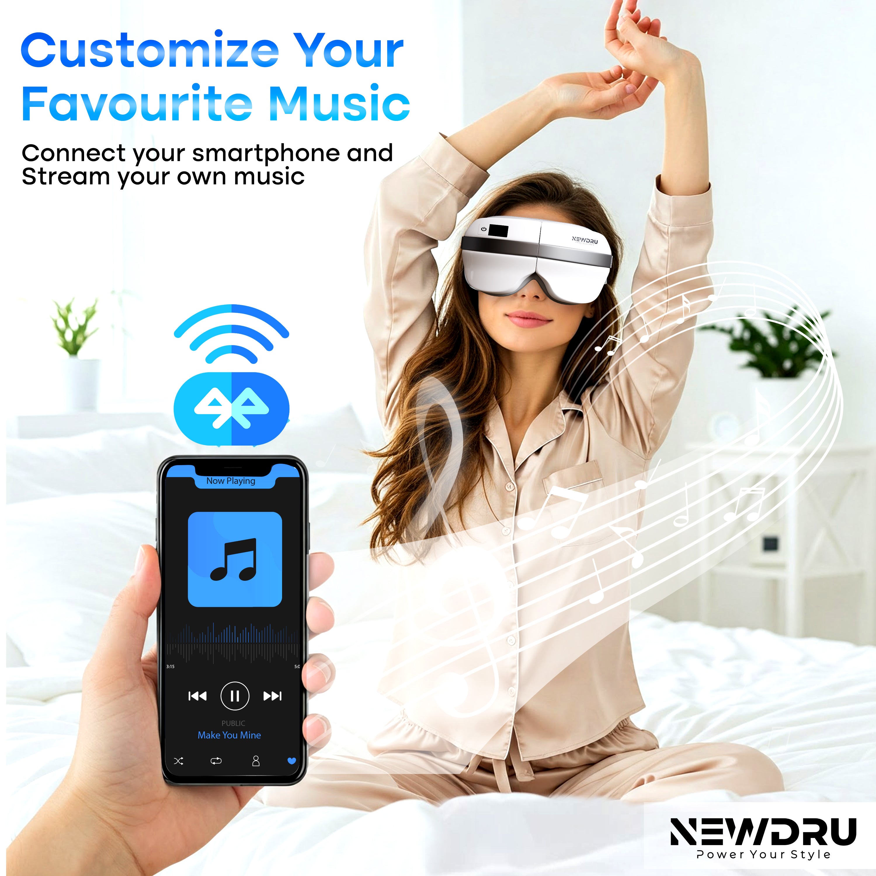 Smart Eye Massager with Heat & Vibration (4 Modes) – NEWDRU