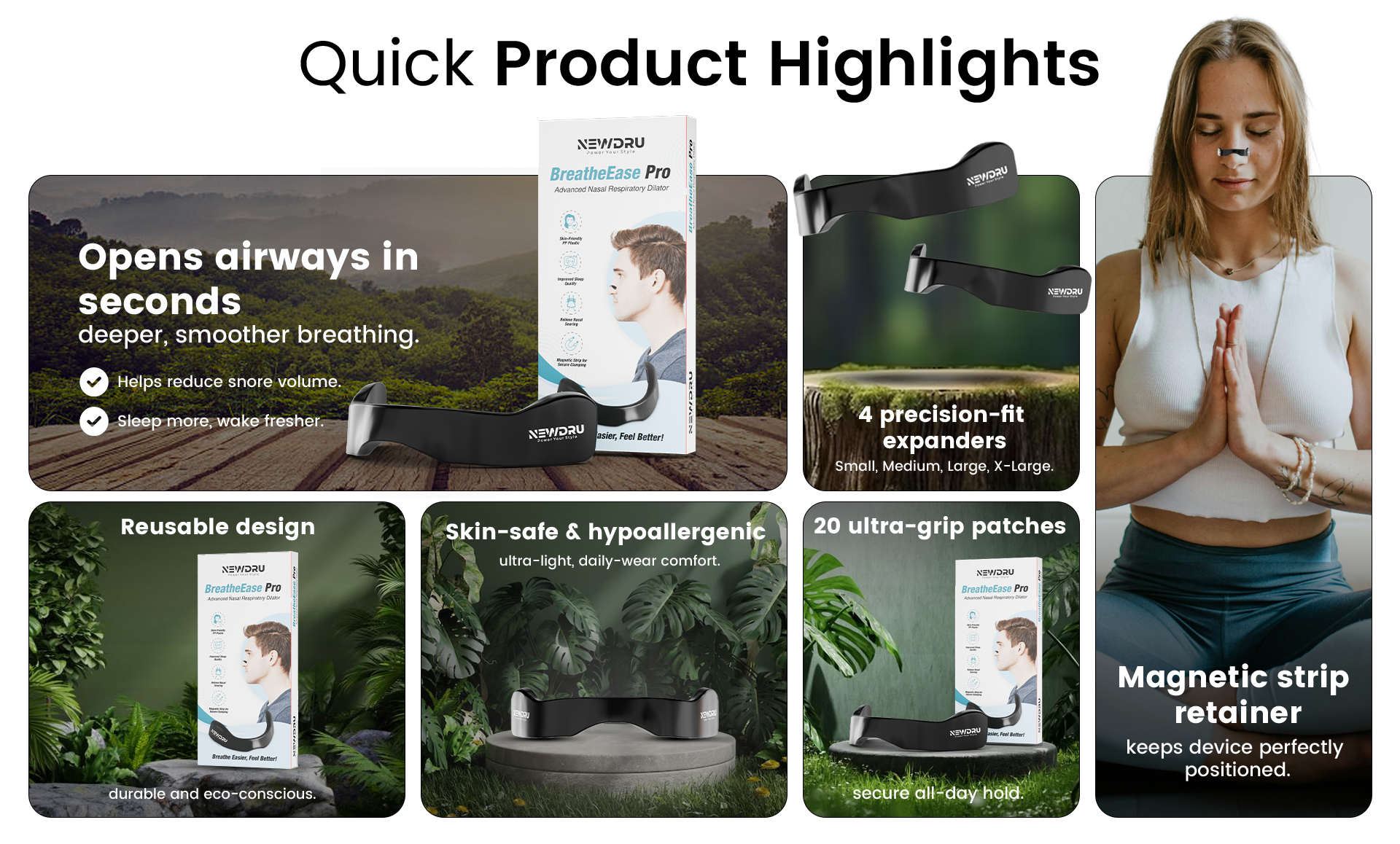 BreatheEase Pro Nasal Dilator for improved airflow and snoring reduction