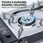 NEWDRU Portable Double Burner Gas Stove with Carrying Case