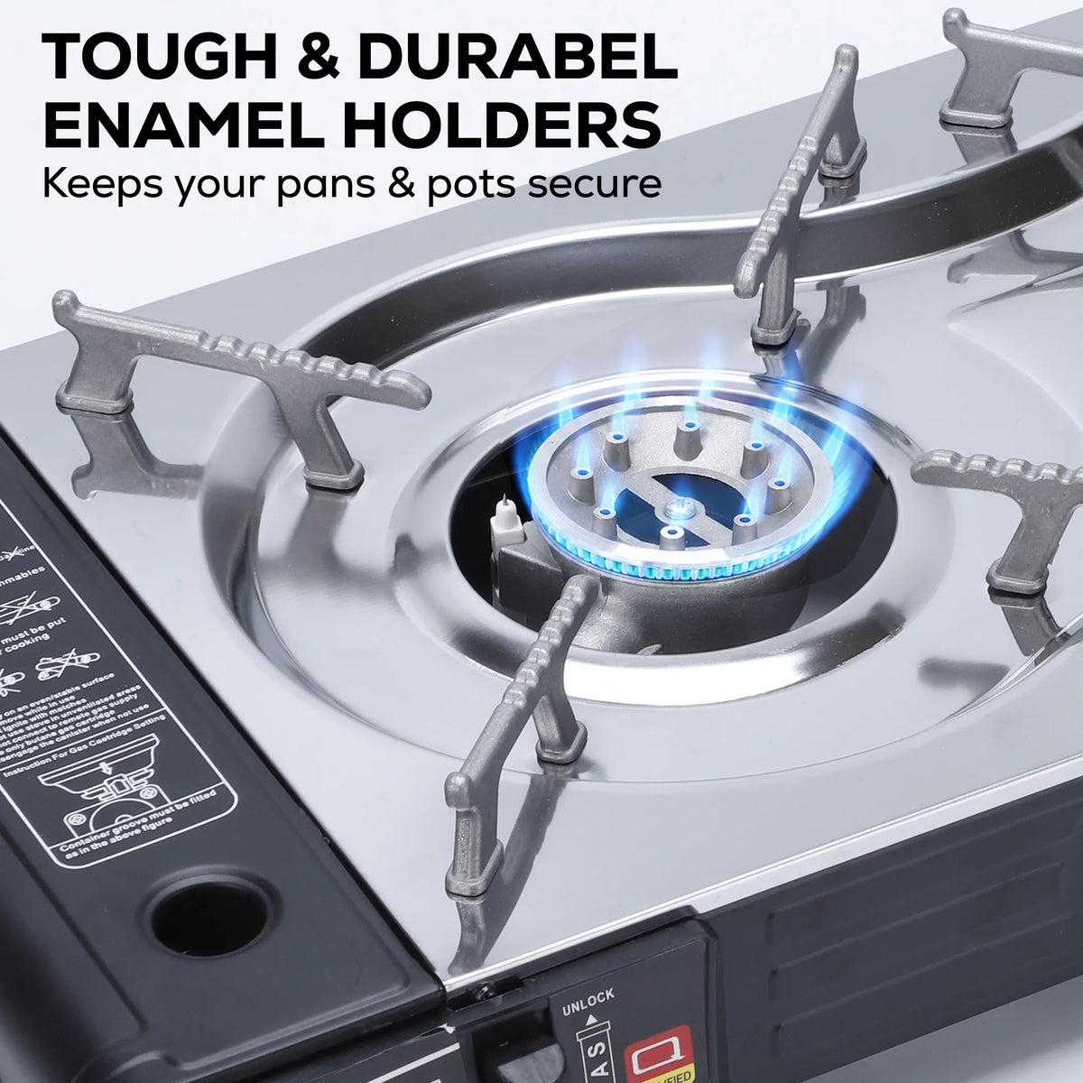 NEWDRU Portable Double Burner Gas Stove with Carrying Case