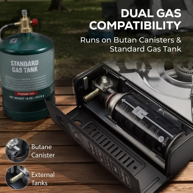 Portable Double Burner Gas Stove