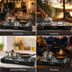 Portable Double Burner Gas Stove