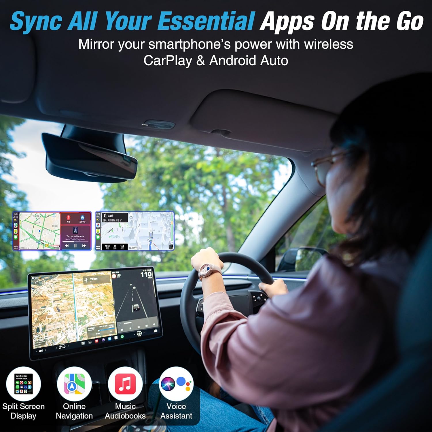 DriveSync Pro – Wireless CarPlay & Android Auto Adapter