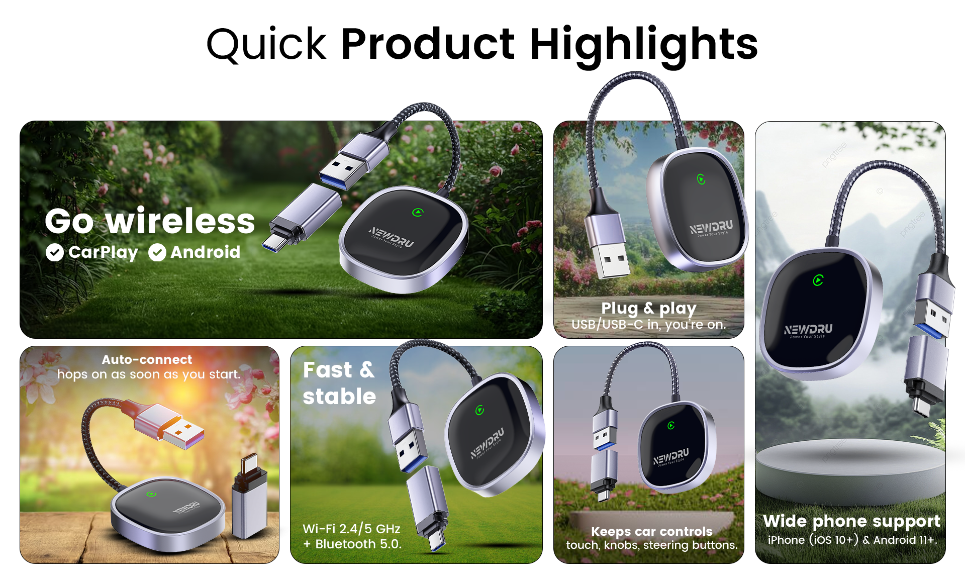 DriveSync Pro Wireless CarPlay and Android Auto Adapter