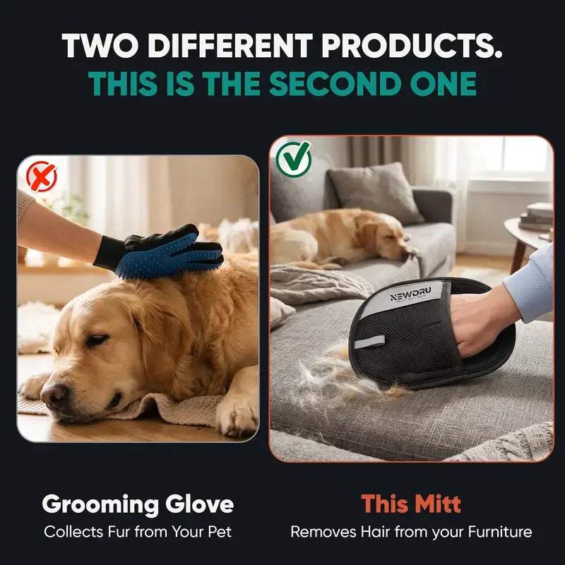NEWDRU Reusable Pet Fur & Hair Removal Mitt