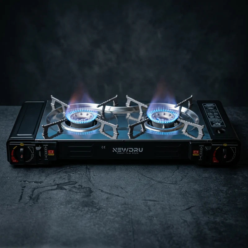 Portable Double Burner Gas Stove