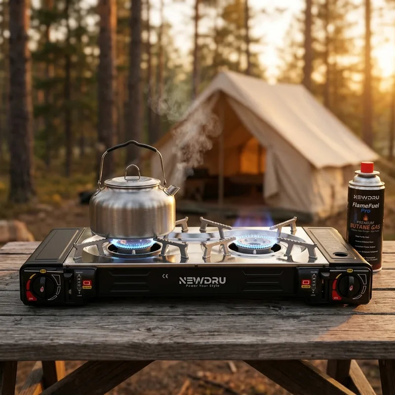 Portable Double Burner Gas Stove