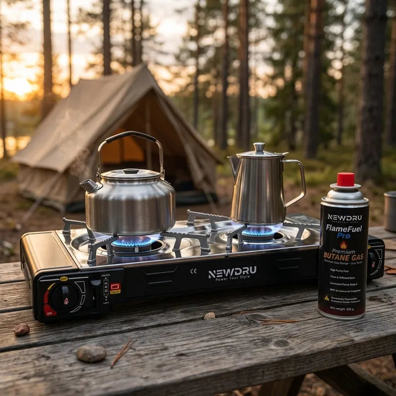 Portable Double Burner Gas Stove