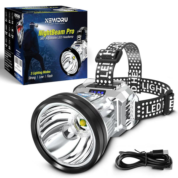 NightBeam Pro – 360° Adjustable LED Headlamp
