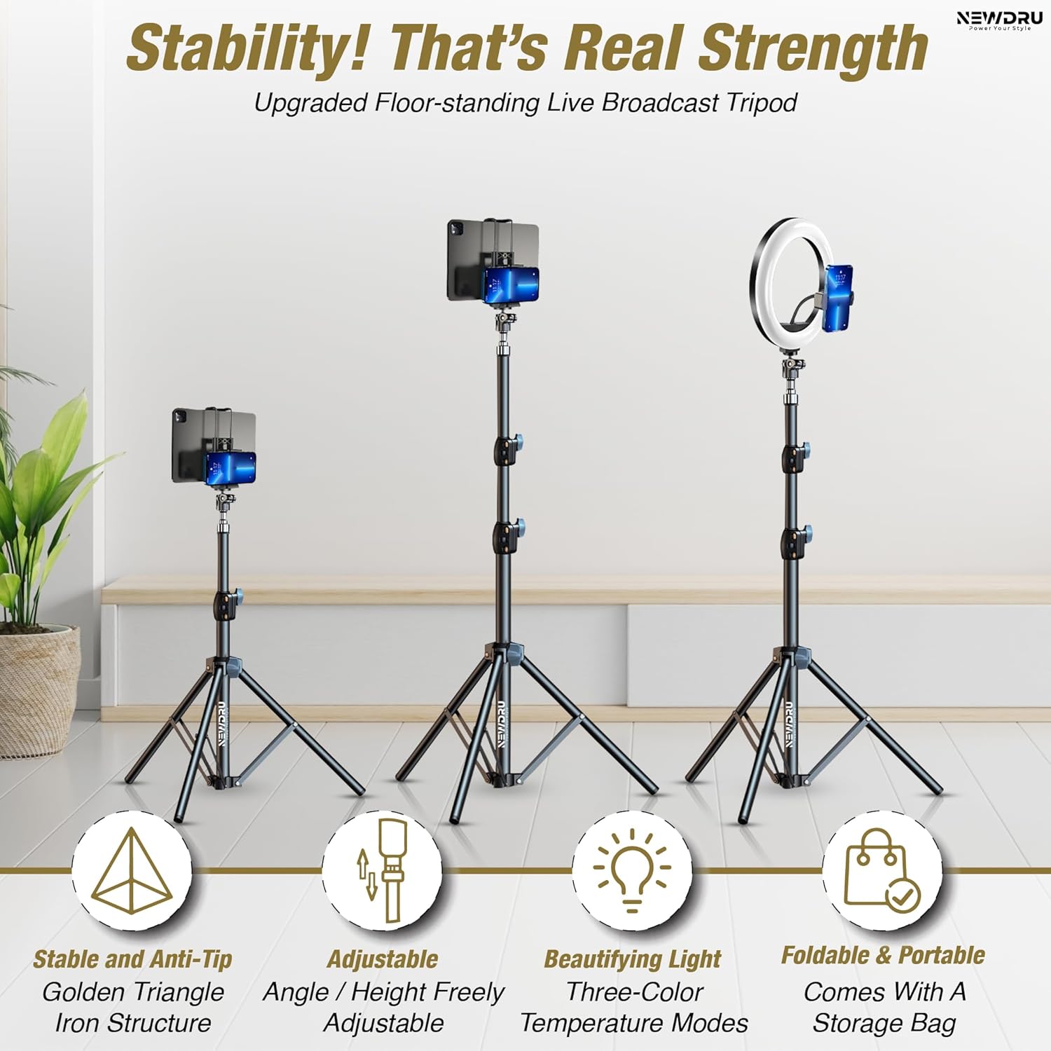 TripGrip Pro – Adjustable & Foldable Tripod Stand