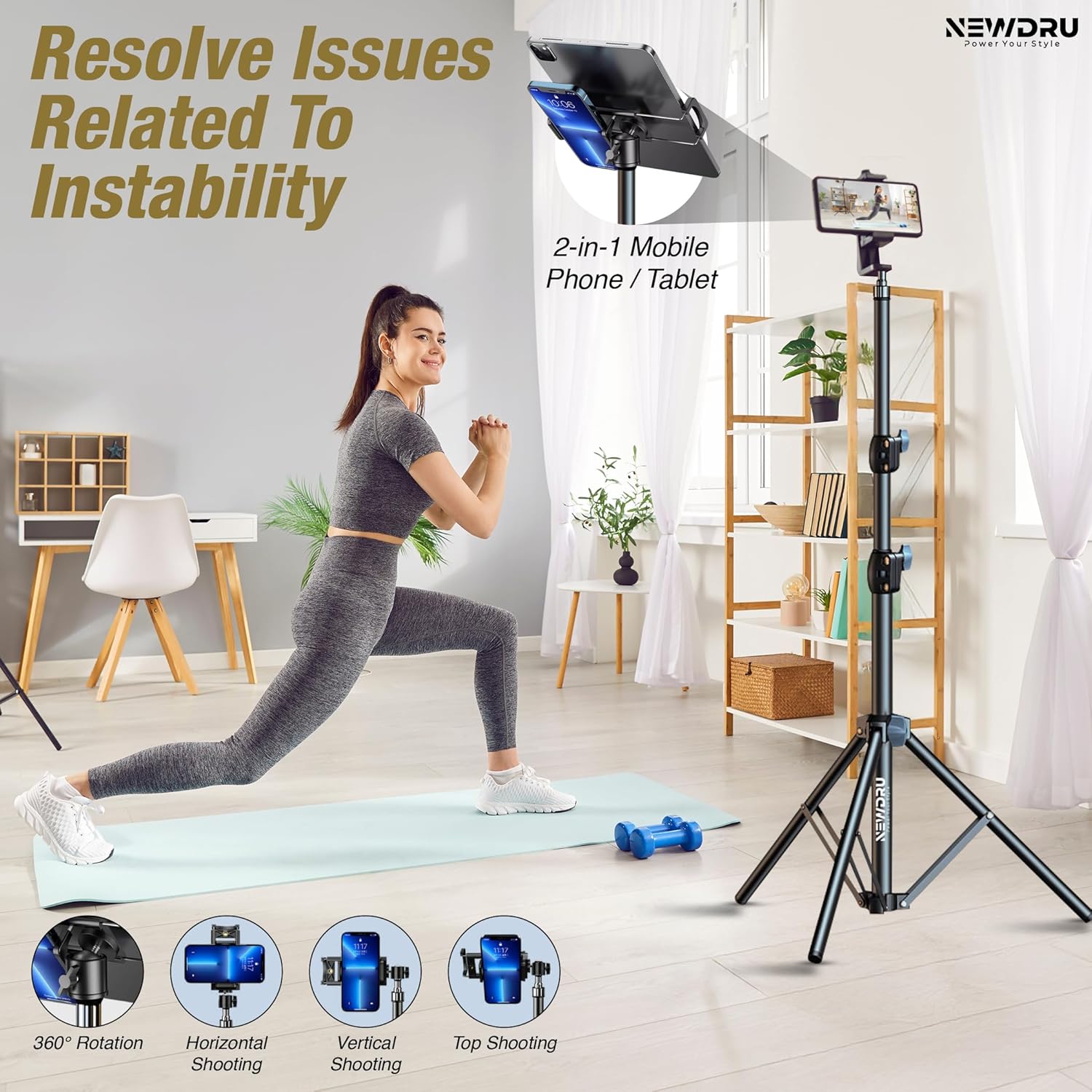 TripGrip Pro – Adjustable & Foldable Tripod Stand