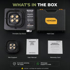 FlameGuard Ranger portable stove contents: stove, hard case, pan support, manual and warranty card