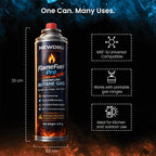 High purity butane gas producing a clean blue flame on a NEWDRU portable gas stove