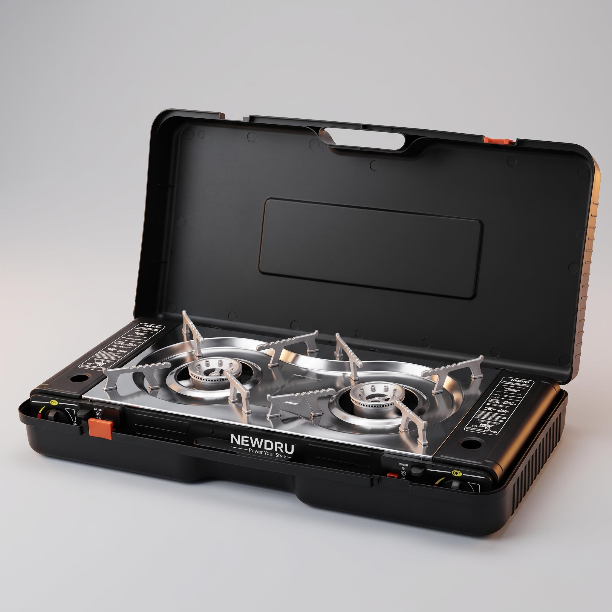 NEWDRU Double Burner Gas Stove - studio hero