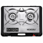 NEWDRU Double Burner Gas Stove - top view