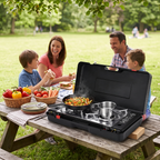 NEWDRU Double Burner Gas Stove - family picnic