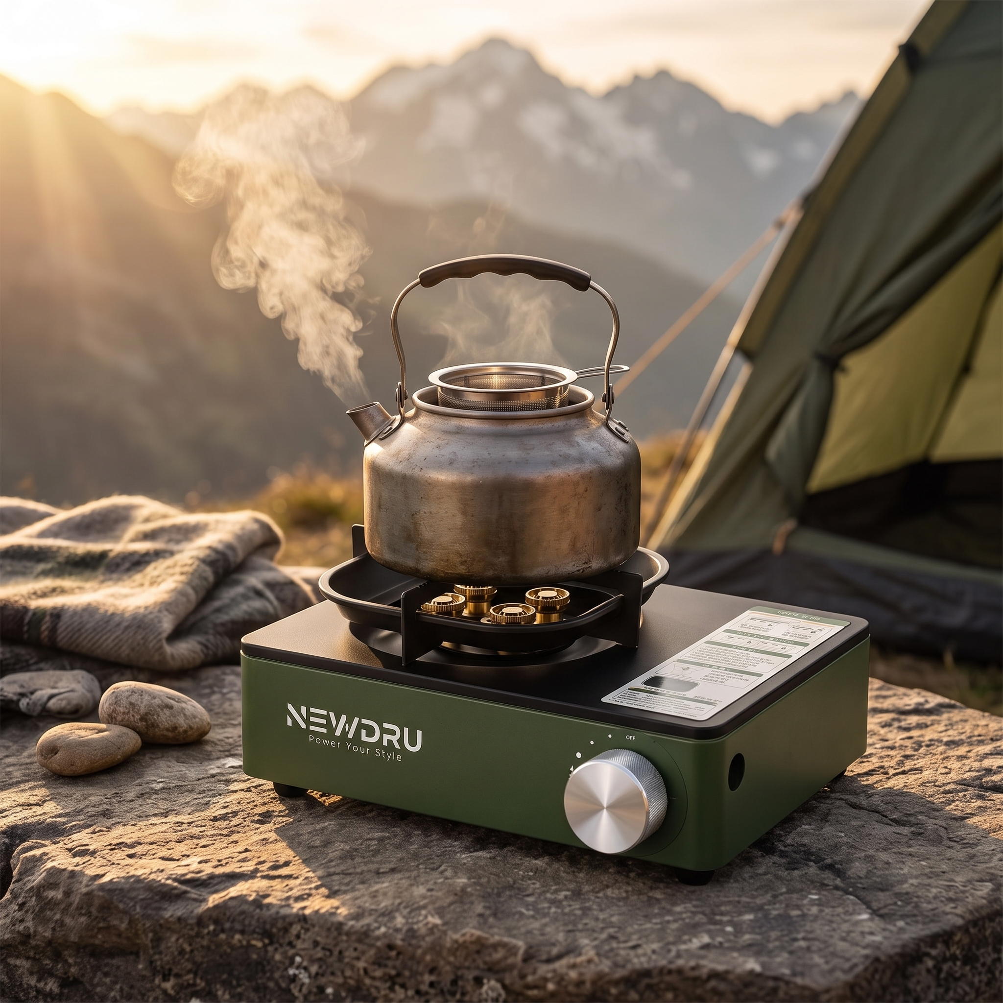 NEWDRU Mini Gas Stove - brewing chai on a trek