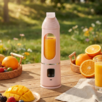 NEWDRU A10 portable blender on an outdoor picnic table