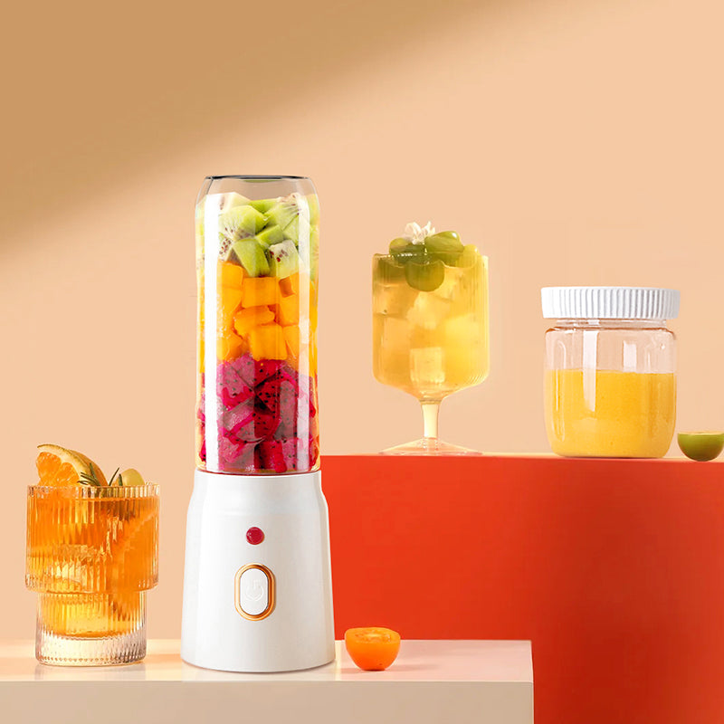 NEWDRU 6-Blade Portable Fruit Juicer with Juice Jars