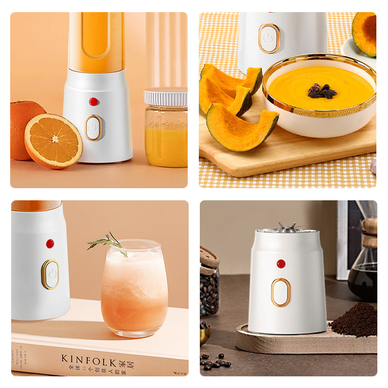 NEWDRU 6-Blade Portable Fruit Juicer with Juice Jars